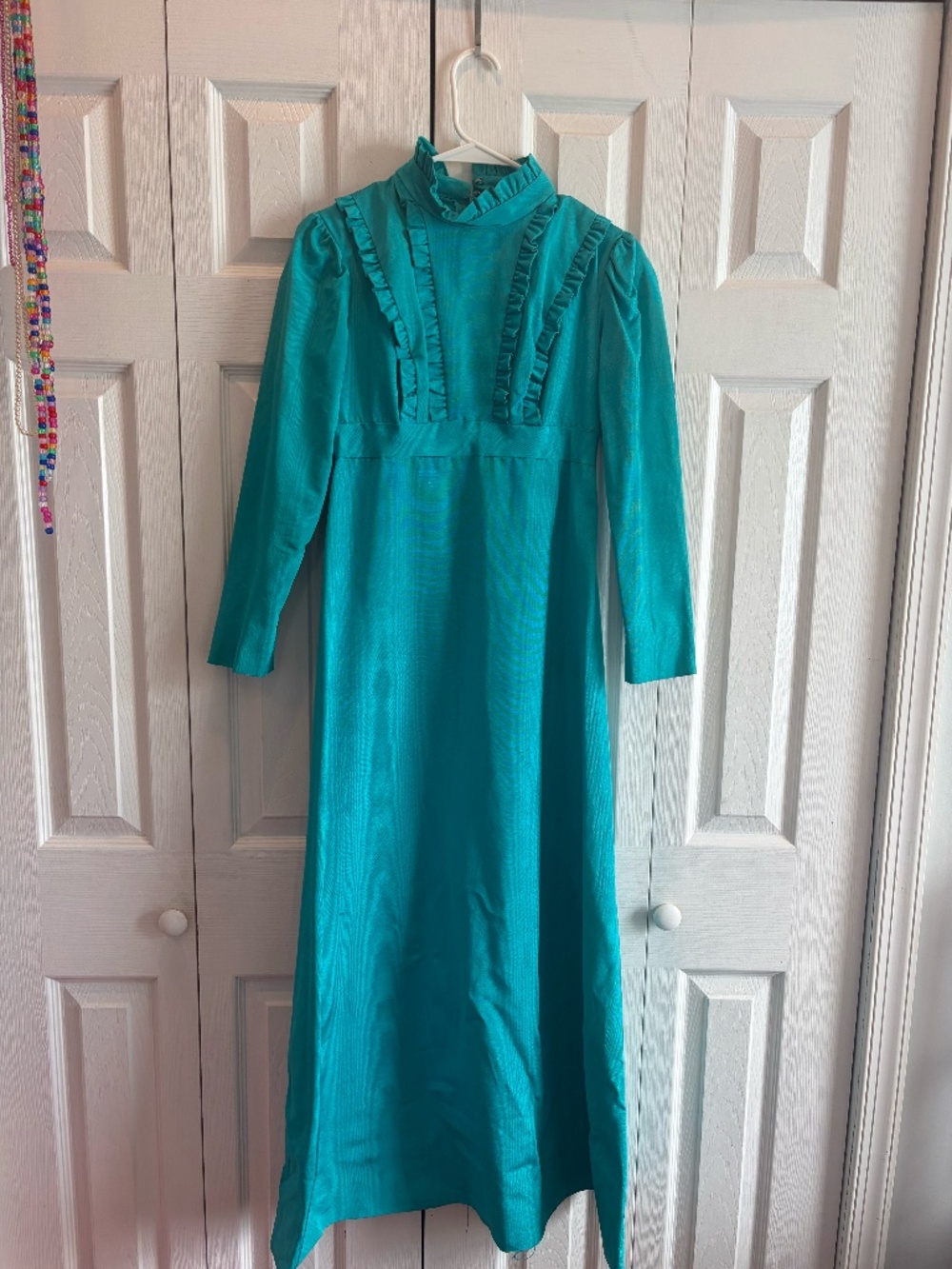 Teal Moire Maxi Dress